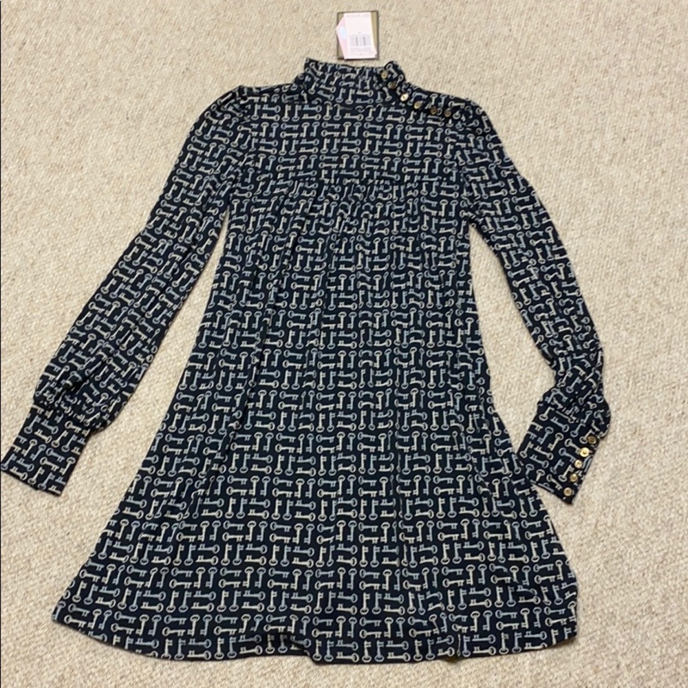 Juicy couture silk key pattern dress